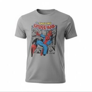 Marvel Amazing Spider-Man Gray Comic T-Shirt Large